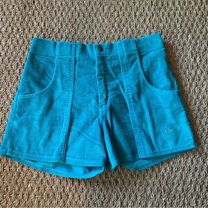 OP // Vintage 80's Corduroy Longriders Shorts - Aqua Turquoise